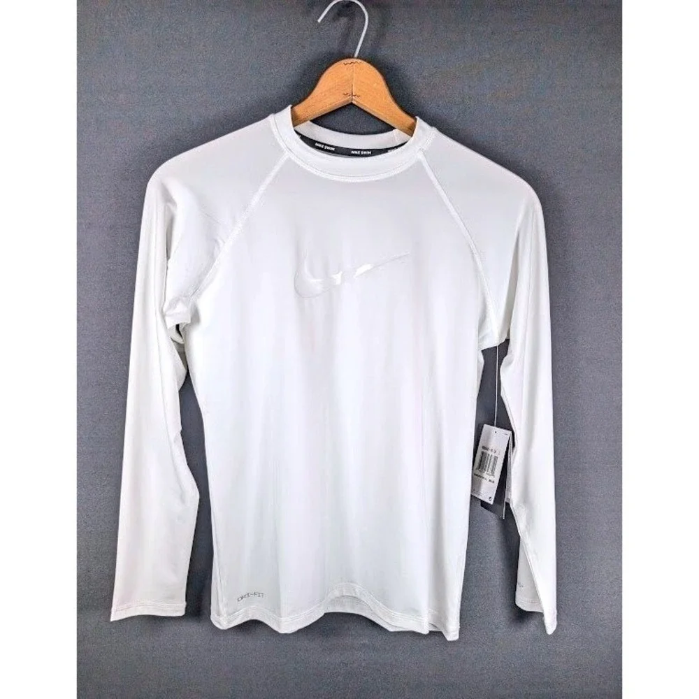 Nike Swim Dri-FIT Hydroguard Womens's Size Large NESSA421-100 Rash‎ UPF 40+ NEW